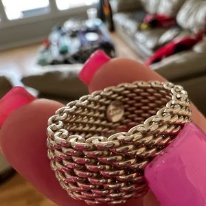 Tiffany & Co. Somerset mesh ring size 7